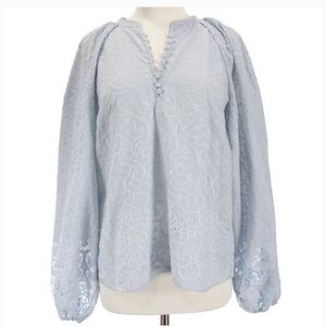 🩵 NWT Jonathan Simkhai Light Blue Breeze  Lace Blouse